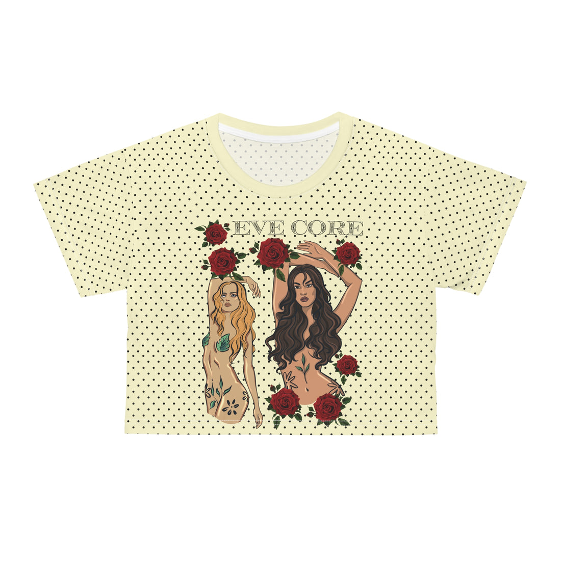 Cream Eve Core AOP Crop Tee