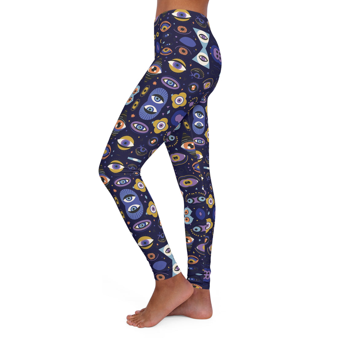Ink Abstract Evil Eye Spandex Leggings