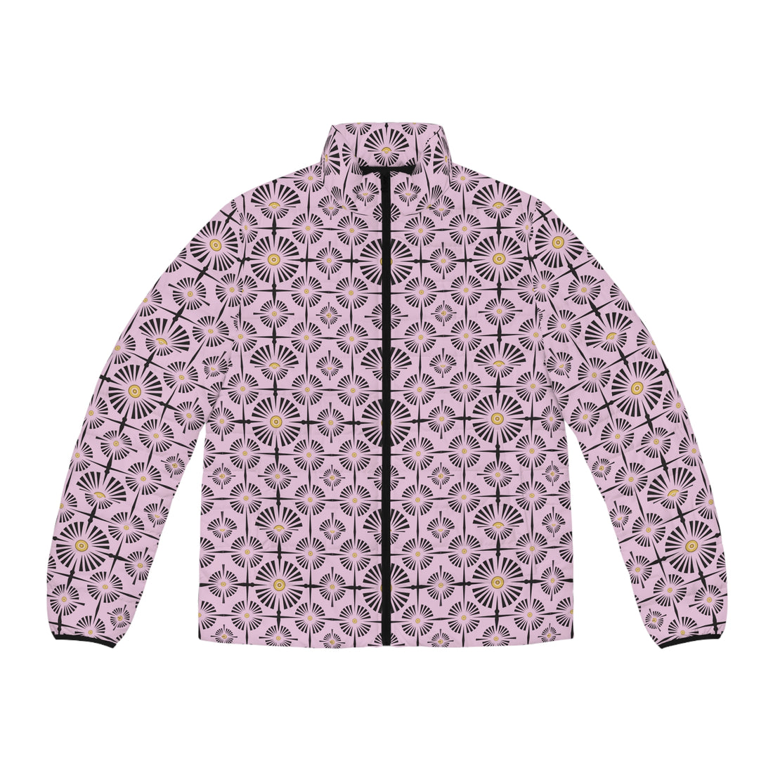 Lilac Wheels & Spokes Men's Puffer Jacket
