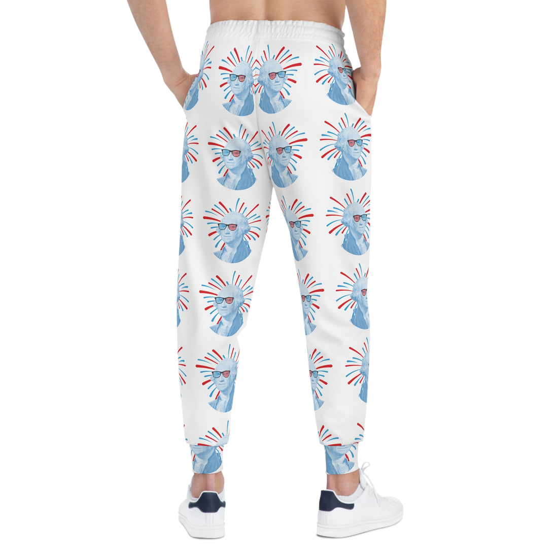 White Unisex Washington AOP Joggers