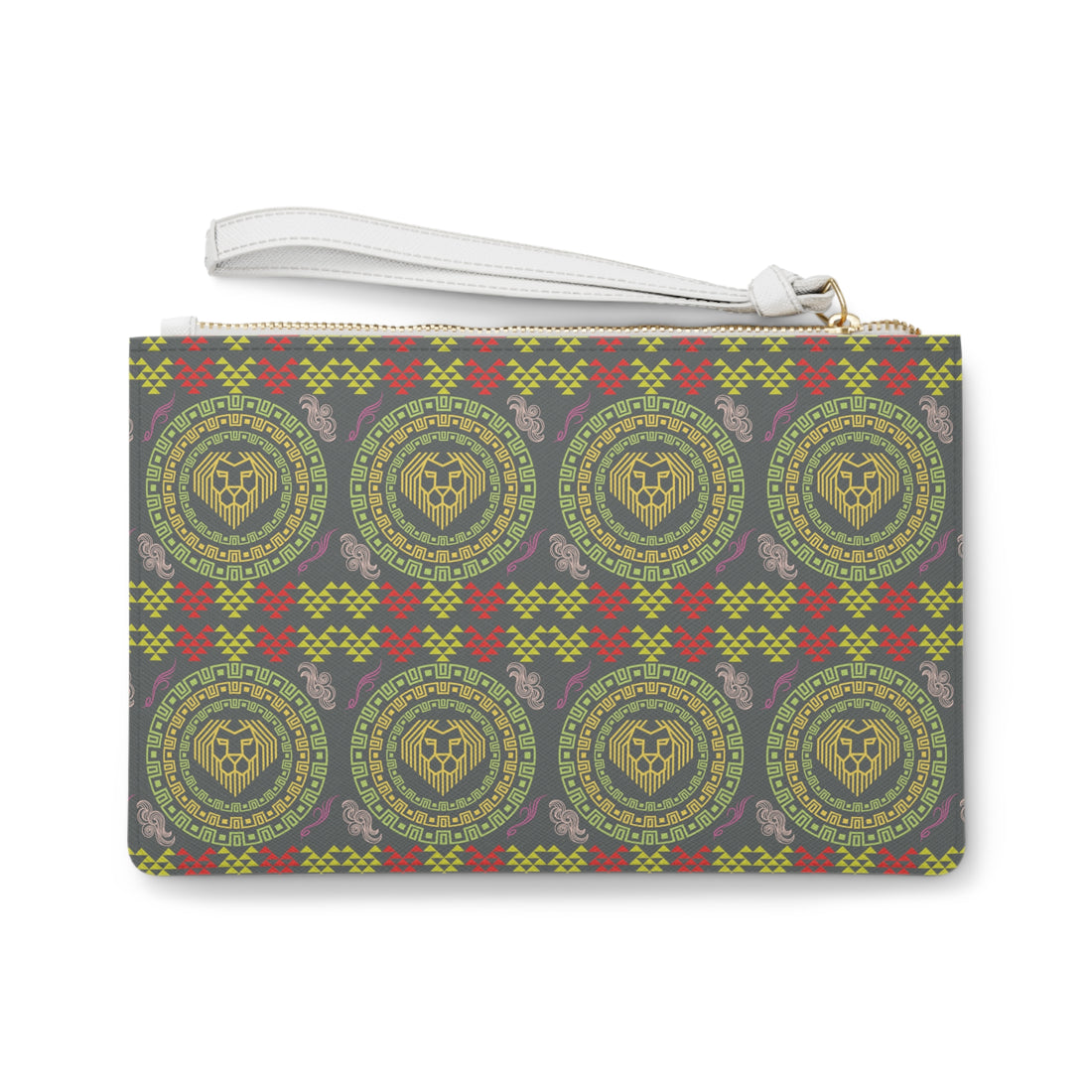 Ash Geo Lion Head Clutch Bag