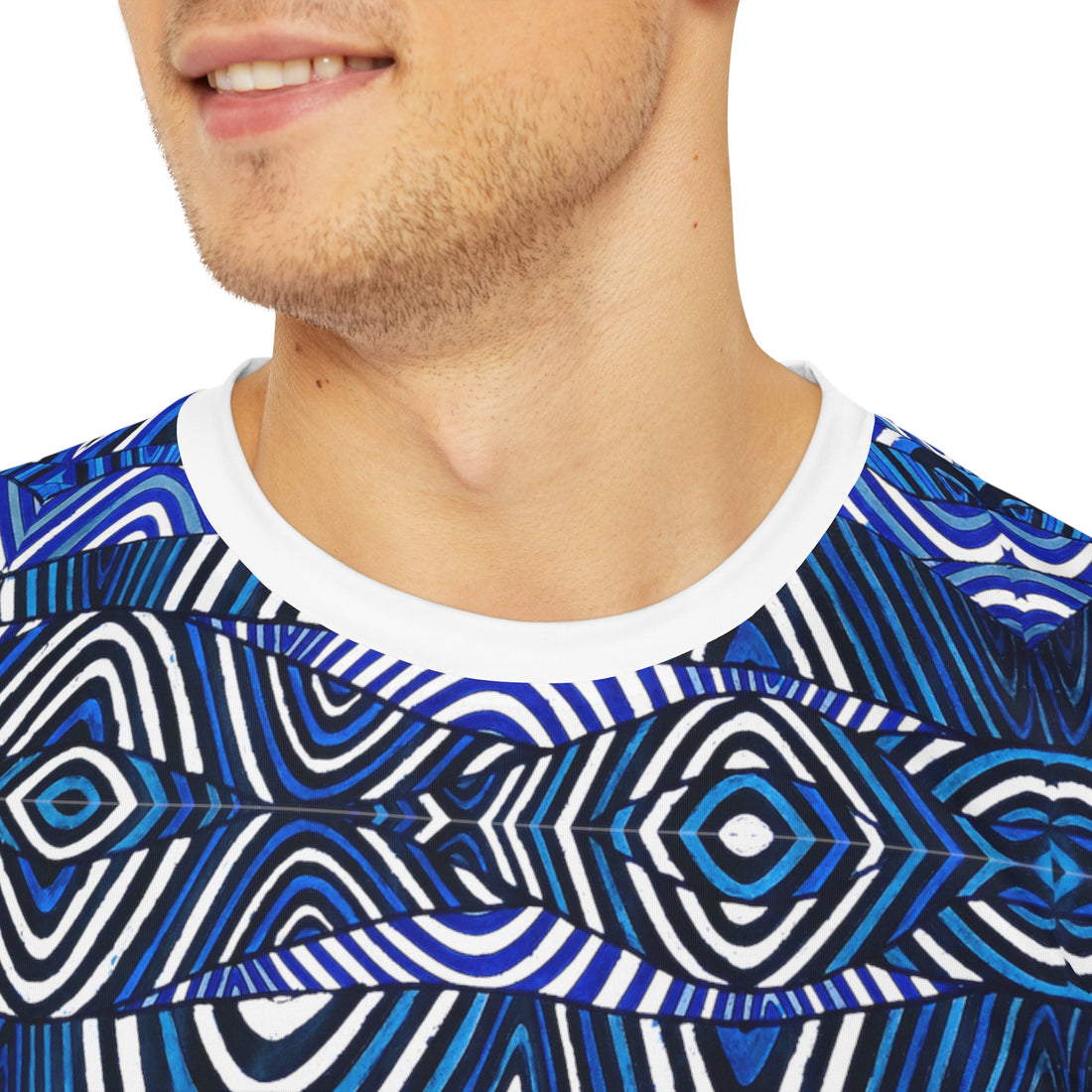 White Sonic Men's Polyester Tee (AOP)