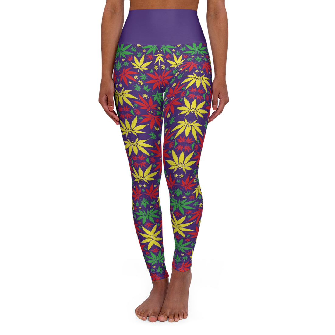 Purple Tropical Rasta Toned Yoga Leggings