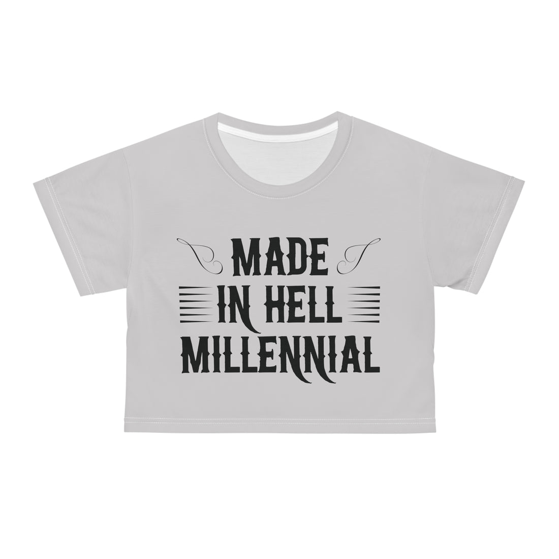 Slate Millennial AOP Crop Tee