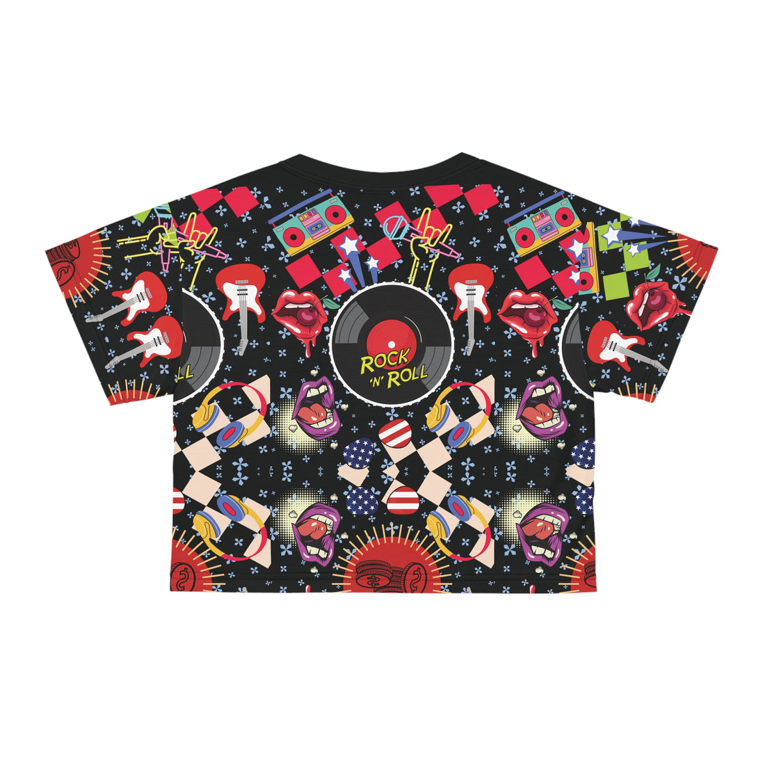 Rock N' Roll AOP Crop Tee