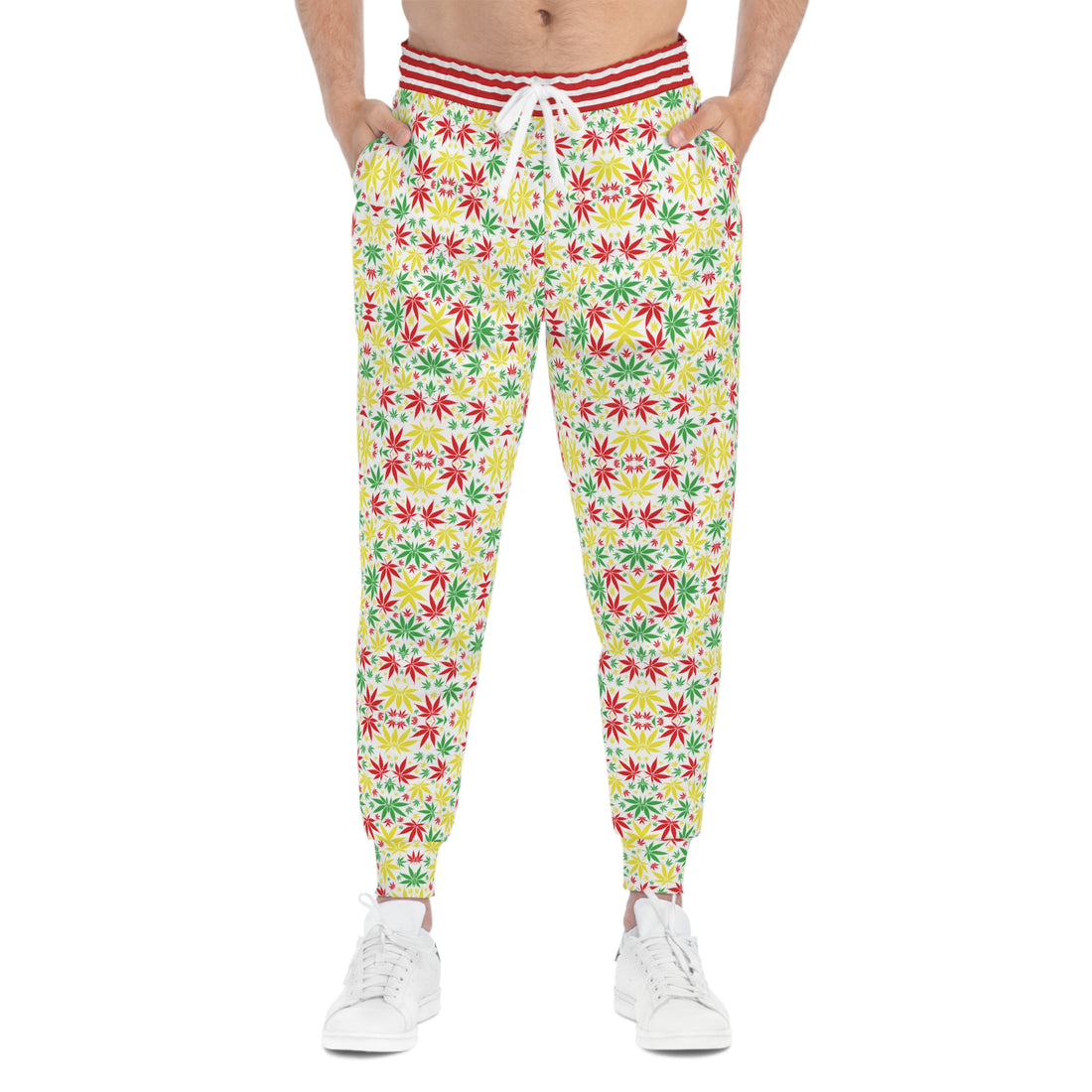 White Tropical Rasta toned Unisex Joggers