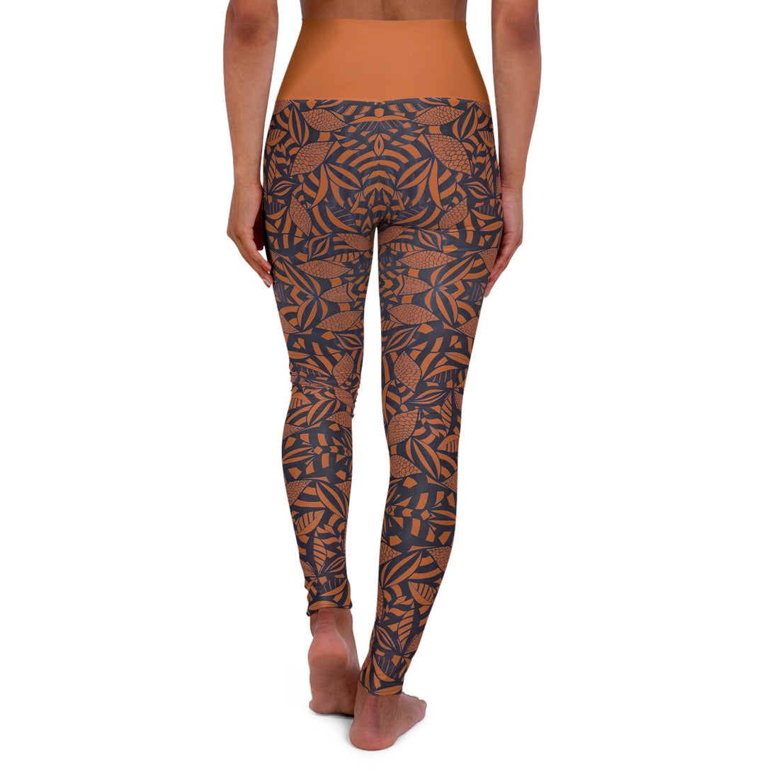 Cinnamon Tropical Minimalist Yoga Leggings