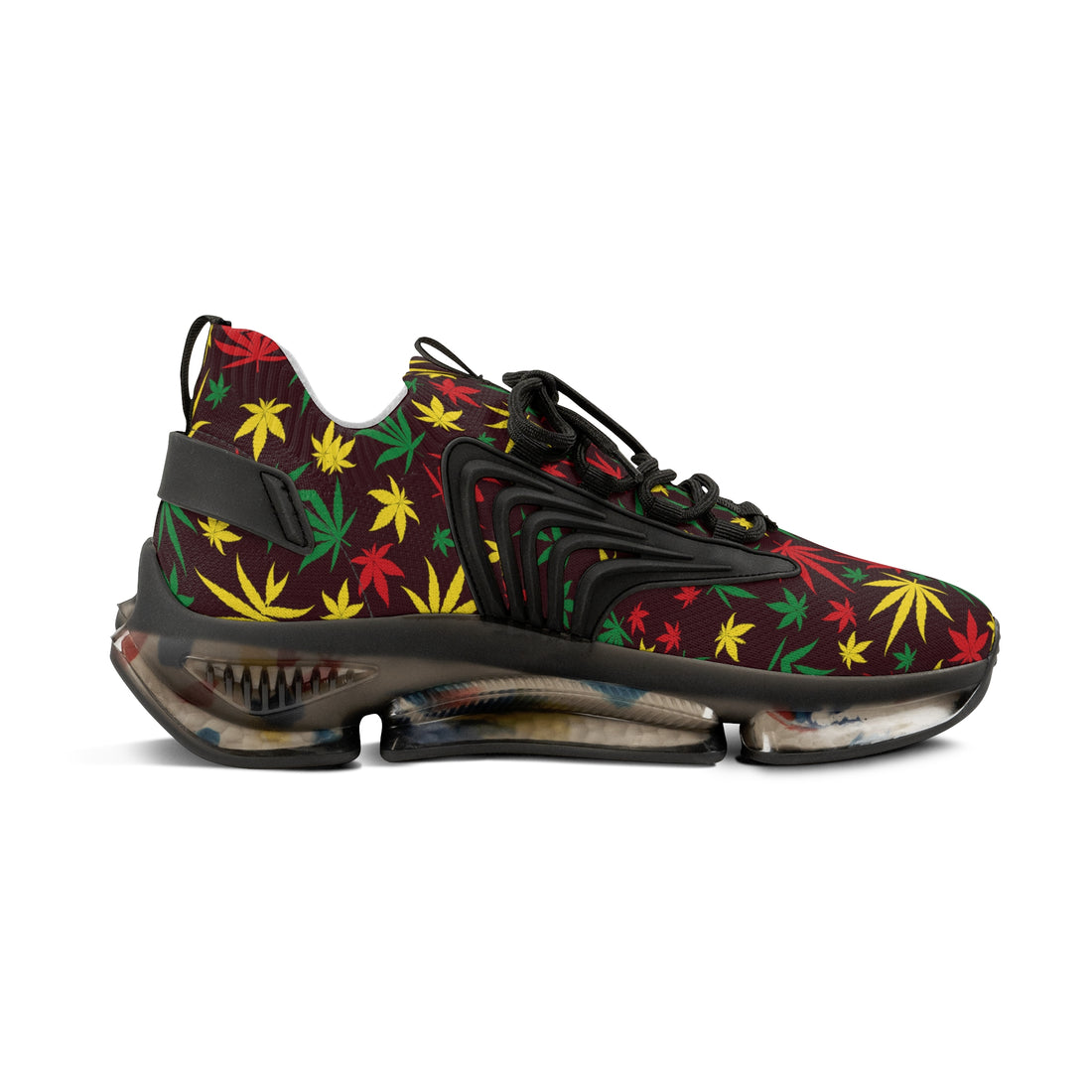 Brown Tropical Rasta Toned Men's Mesh Knit Sneakers