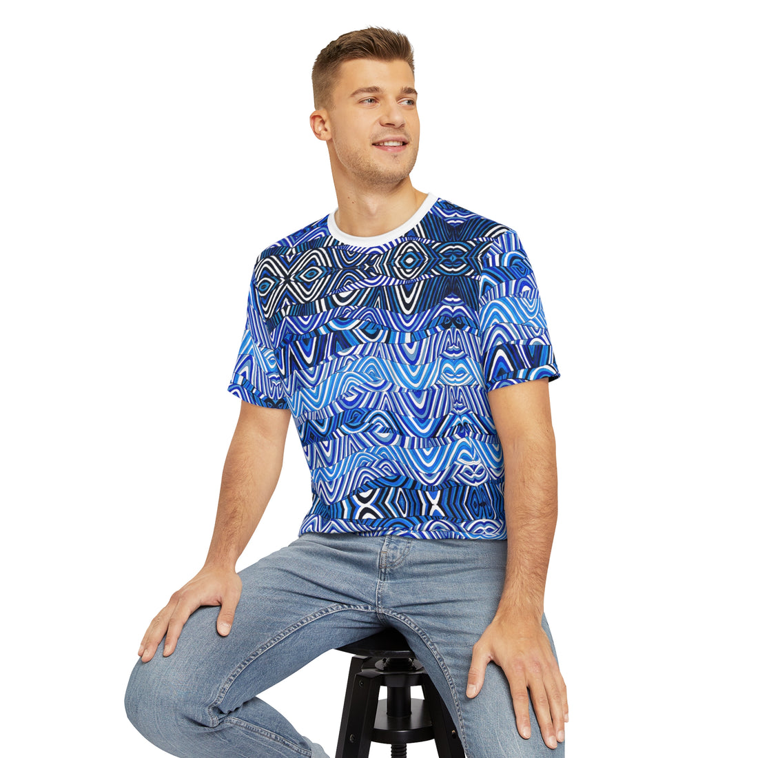 White Sonic Men's Polyester Tee (AOP)