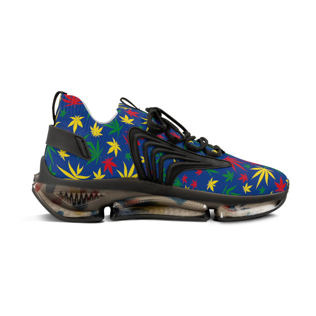 Blue Tropical Rasta Toned Men's Mesh Knit Sneakers