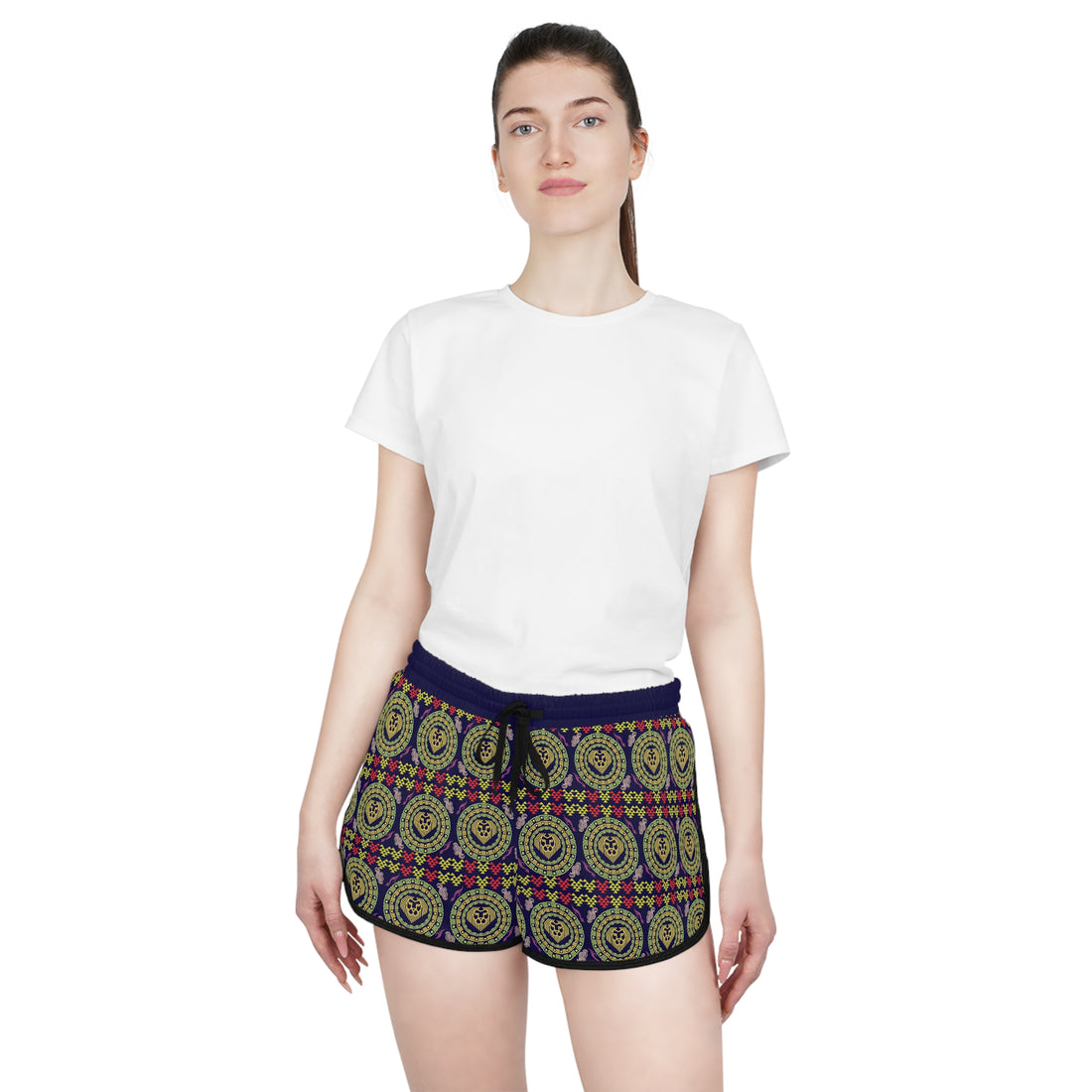 Ink Geo Lion Head Relaxed Gym Shorts