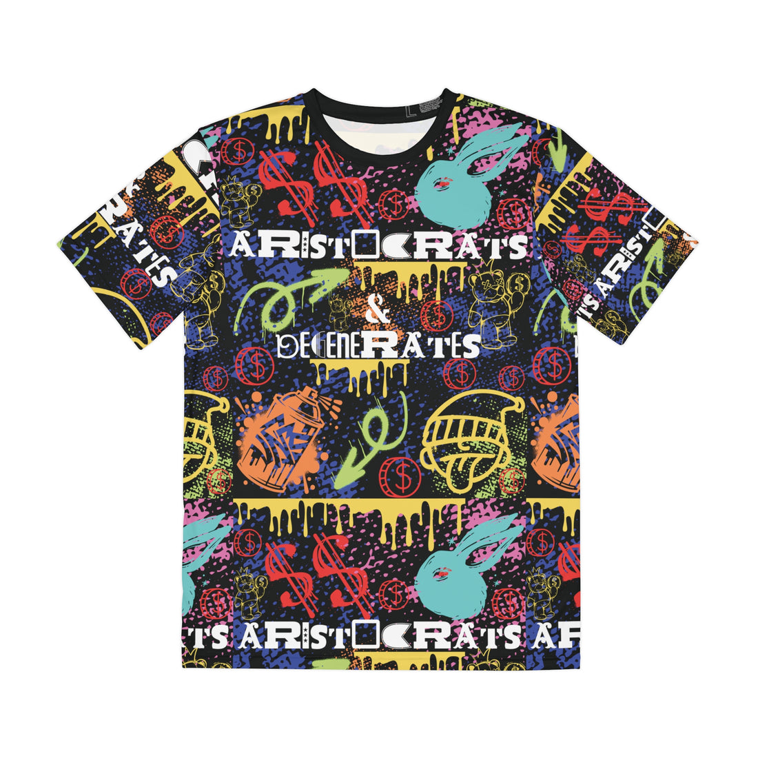 Black Graphic Polar Men's Polyester Tee (AOP)