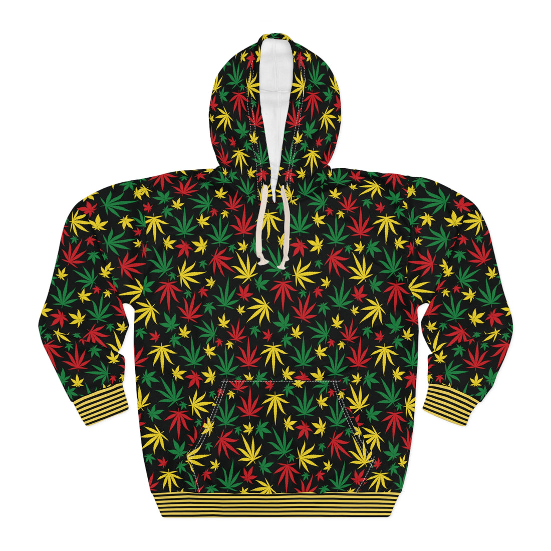 Black Tropical Rasta Toned Pullover Hoodie