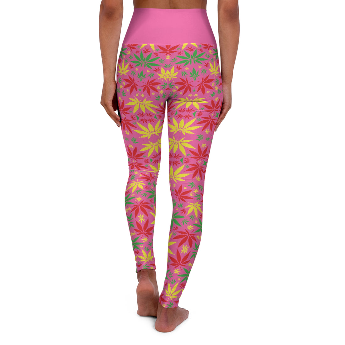Rose Tropical Rasta Toned Yoga Leggings