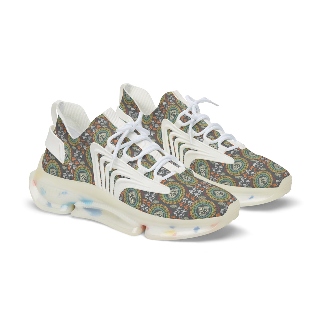 Ash Geo Lion Head Men's Mesh Knit Sneakers
