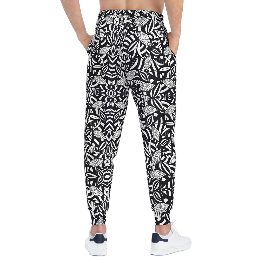 White Tropical Minimalist Unisex Joggers