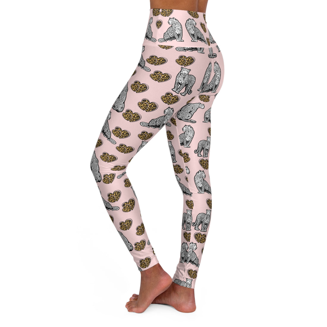 Cheetah Hearts Yoga Leggings