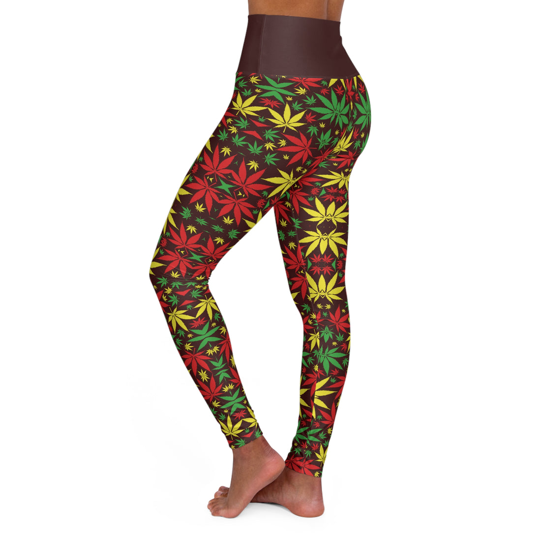 Marsala Tropical Rasta Toned Yoga Leggings