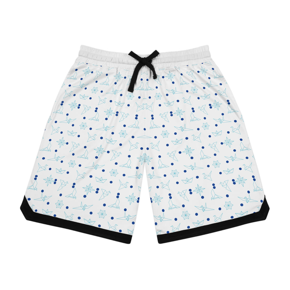 White Origami Basketball Rib Shorts (AOP)