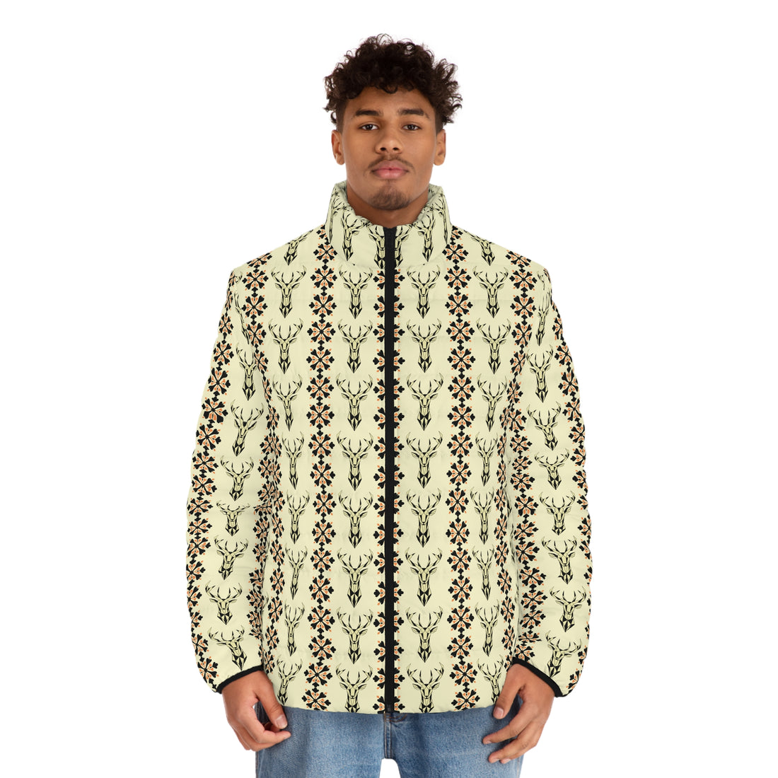Cream Stag Galore Ott Men's Puffer Jacket