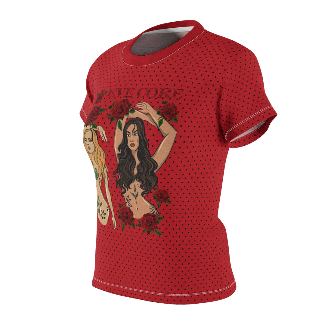 Deep Red Eve Core AOP Women's Cap Sleeves T-shirt