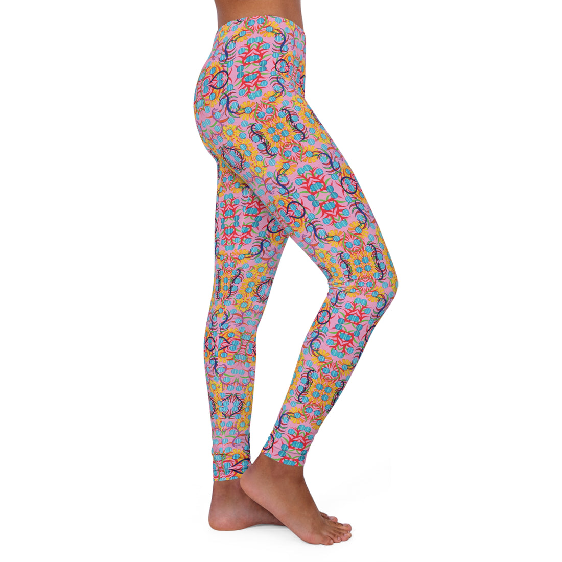 Muted Pink Sunflower Spandex Leggings