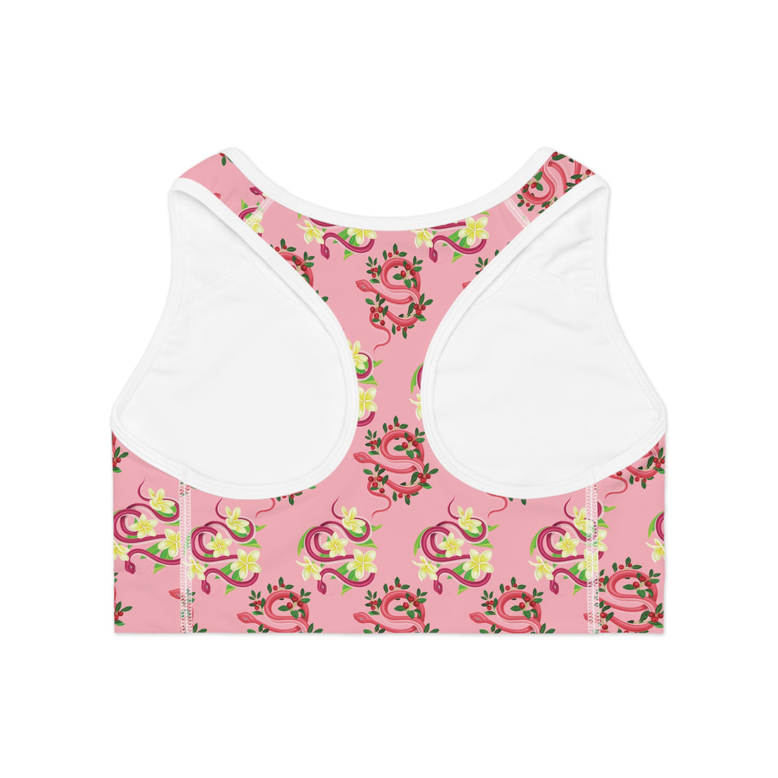 Blush Snake Print (AOP) Racerback Sports Bra