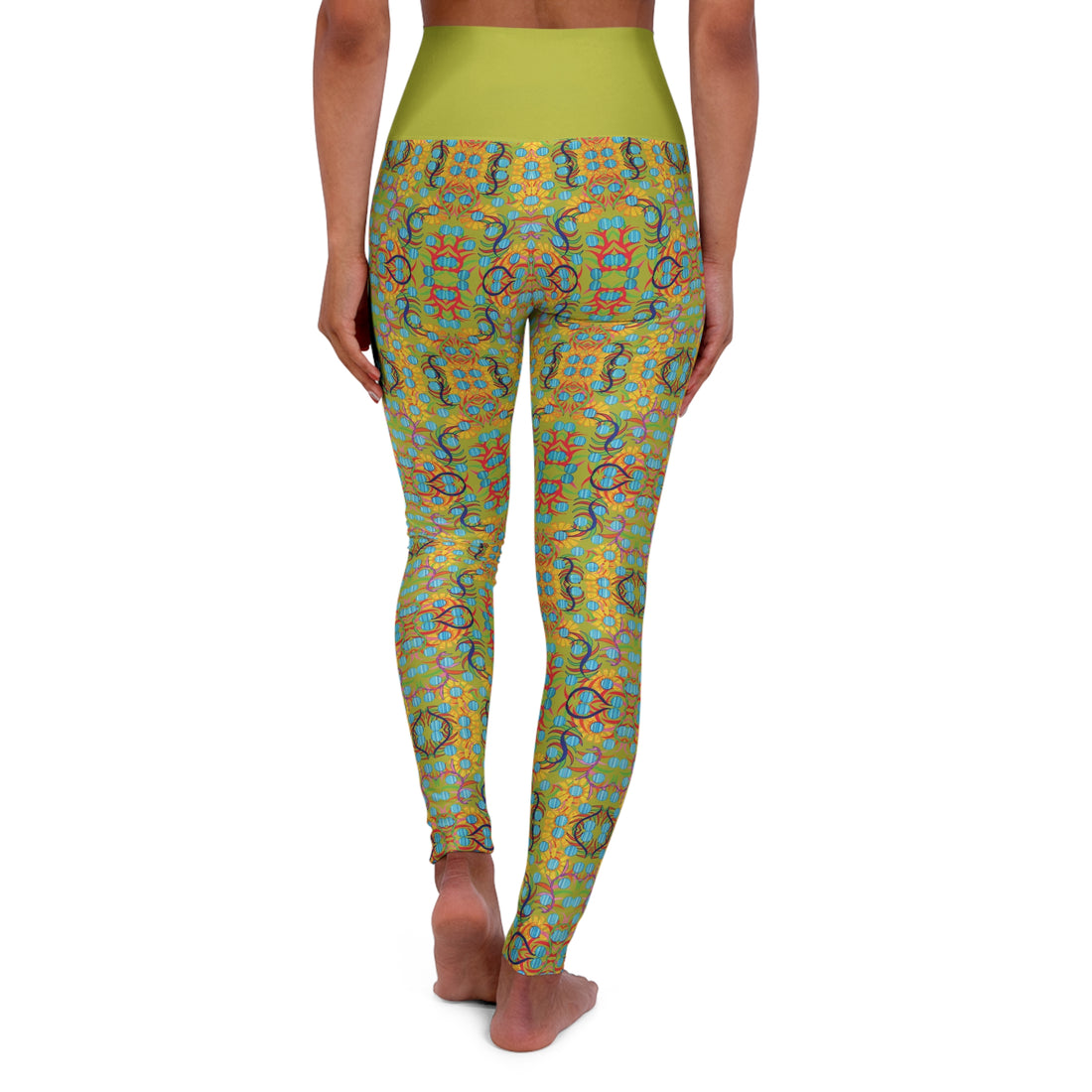 Olive Glow Sunflower Yoga Leggings