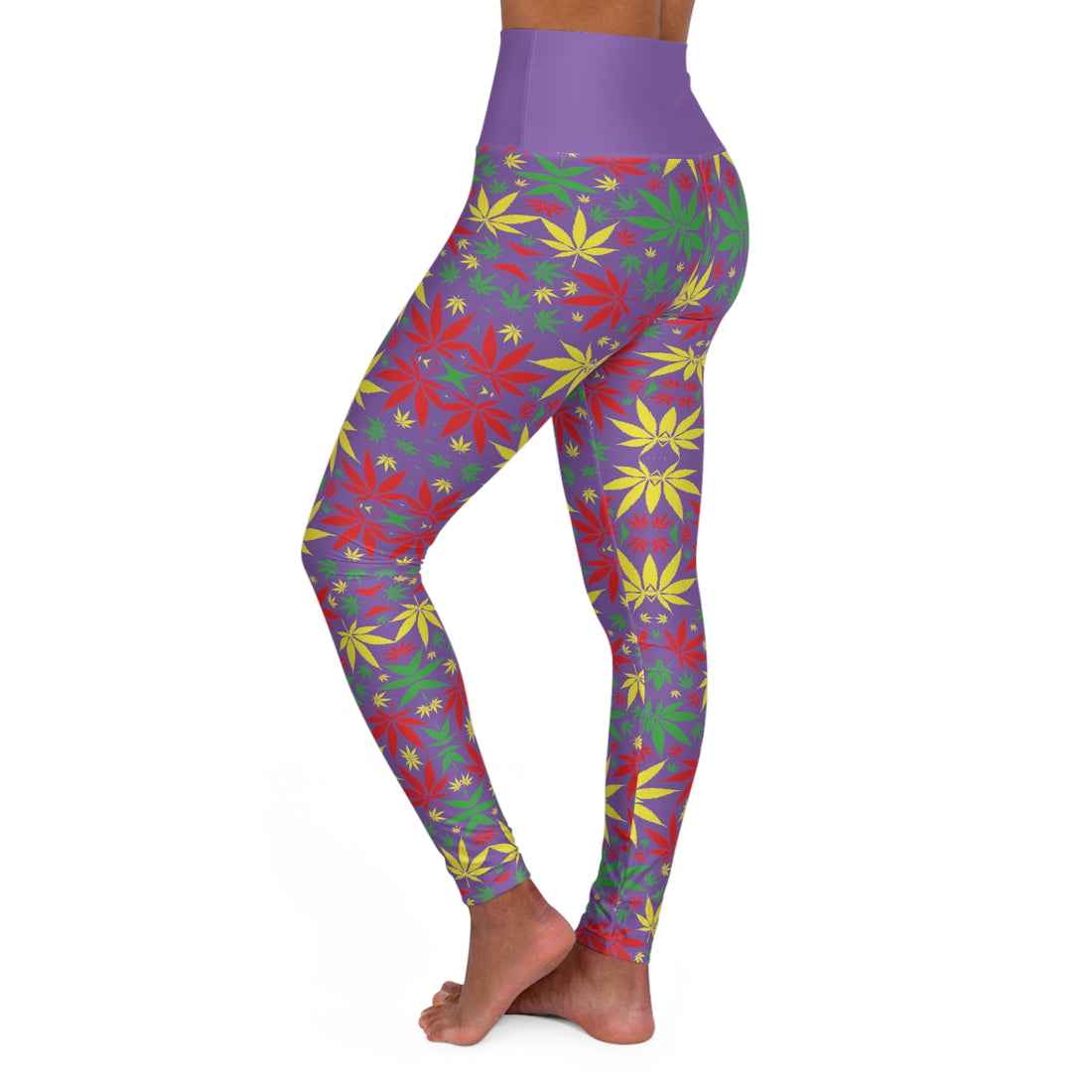 Pearl Purple Tropical Rasta Toned Yoga Leggings