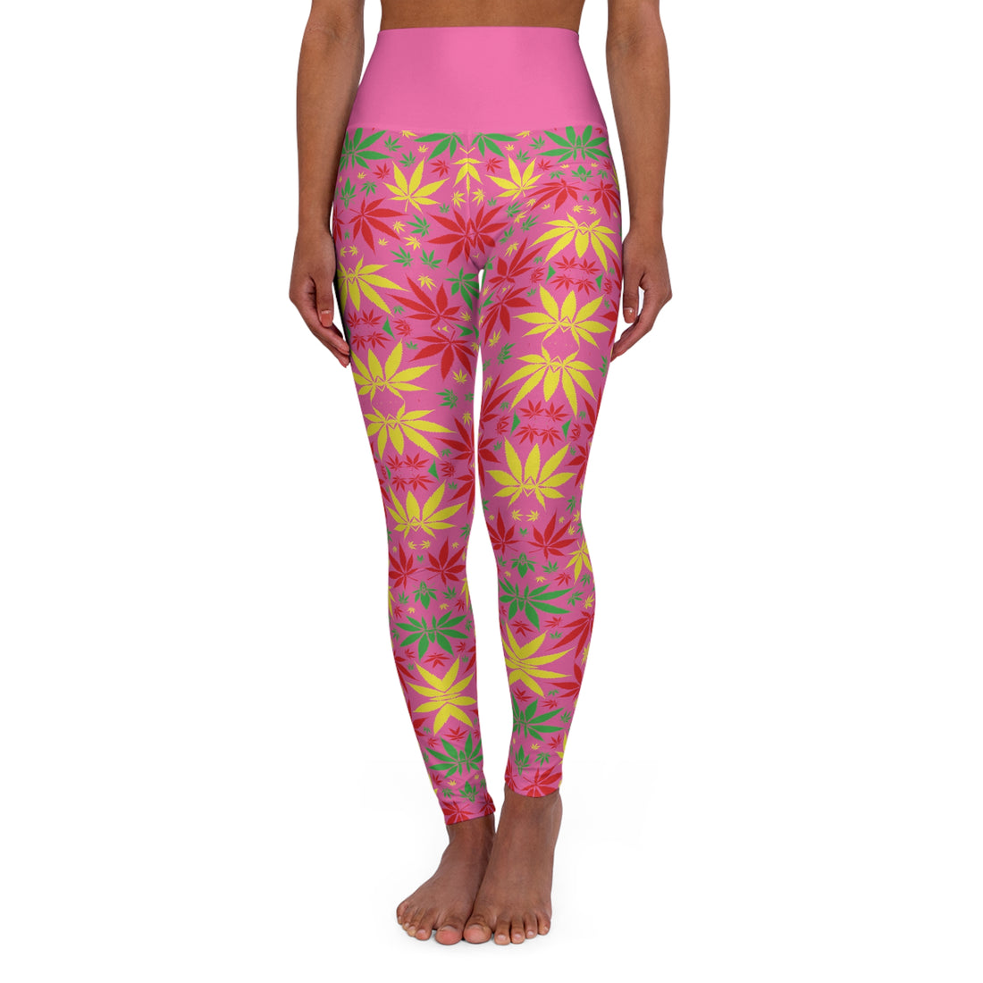 Rose Tropical Rasta Toned Yoga Leggings