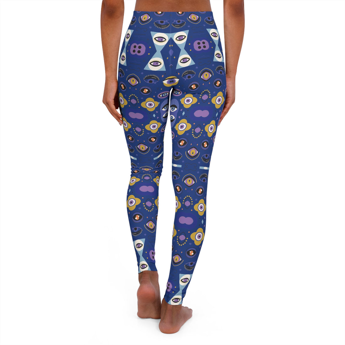 Royal Blue Abstract Evil Eye Spandex Leggings