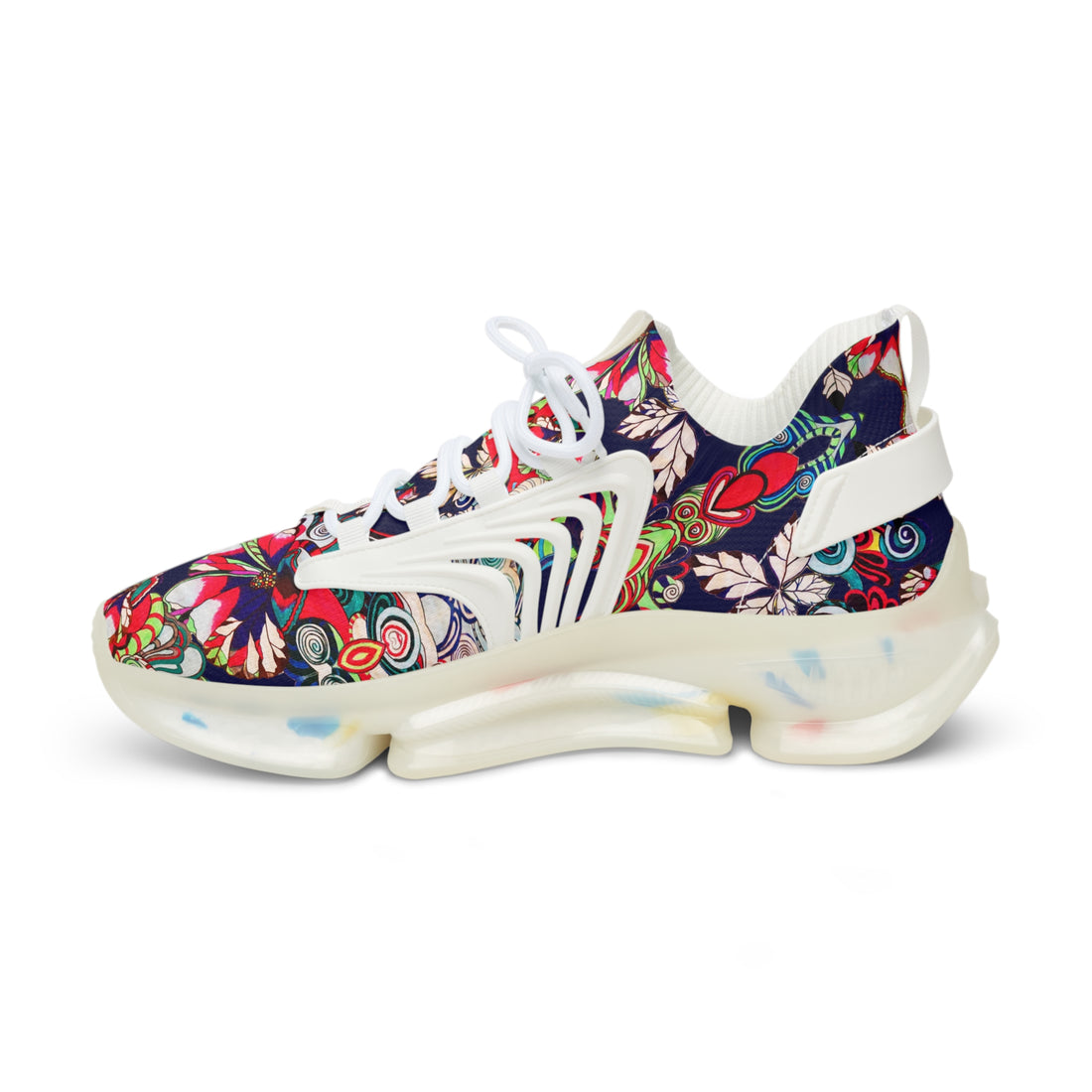 Ink Floral Pop OTT Men's Mesh Knit Sneakers
