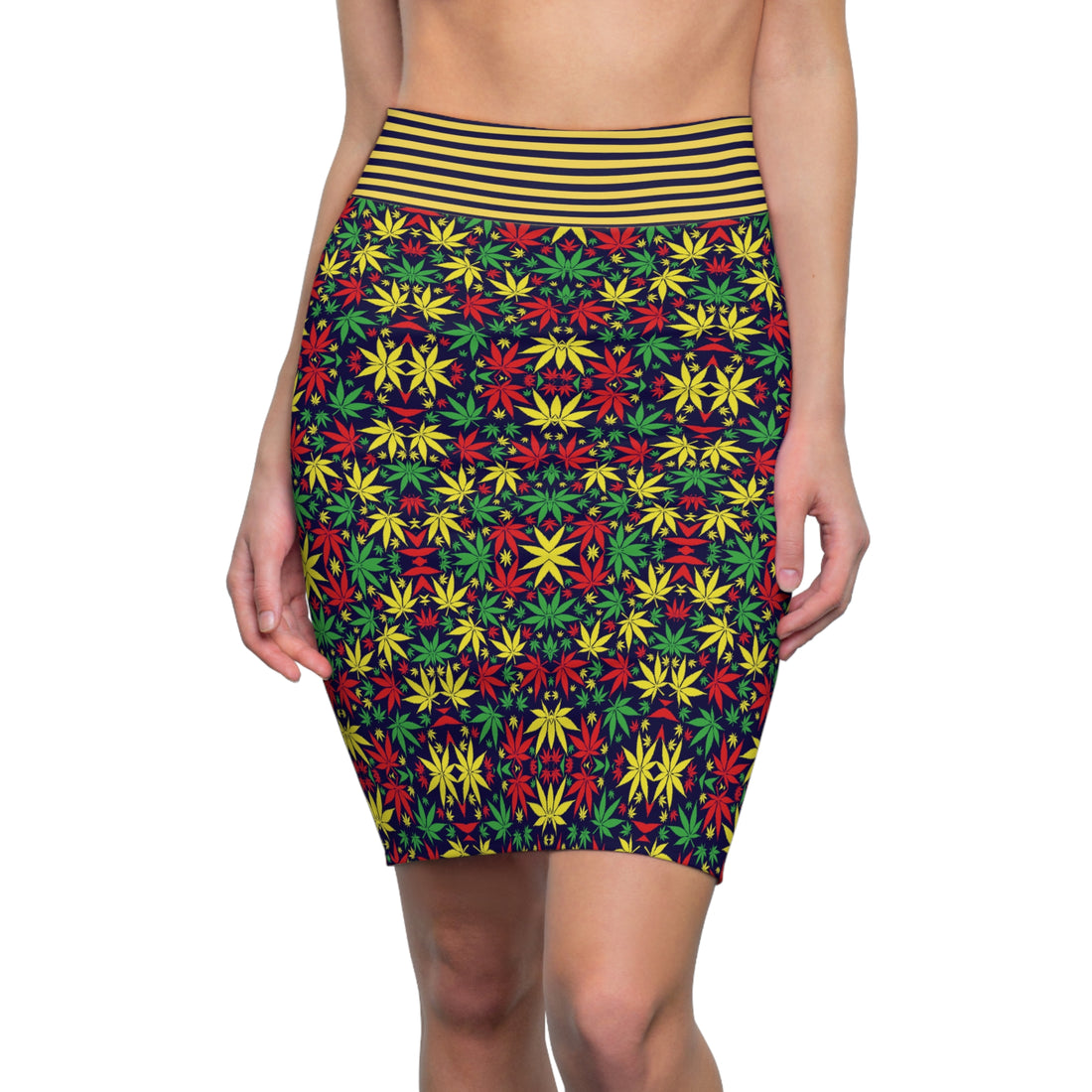 Ink Tropical Rasta Toned Pencil Skirt