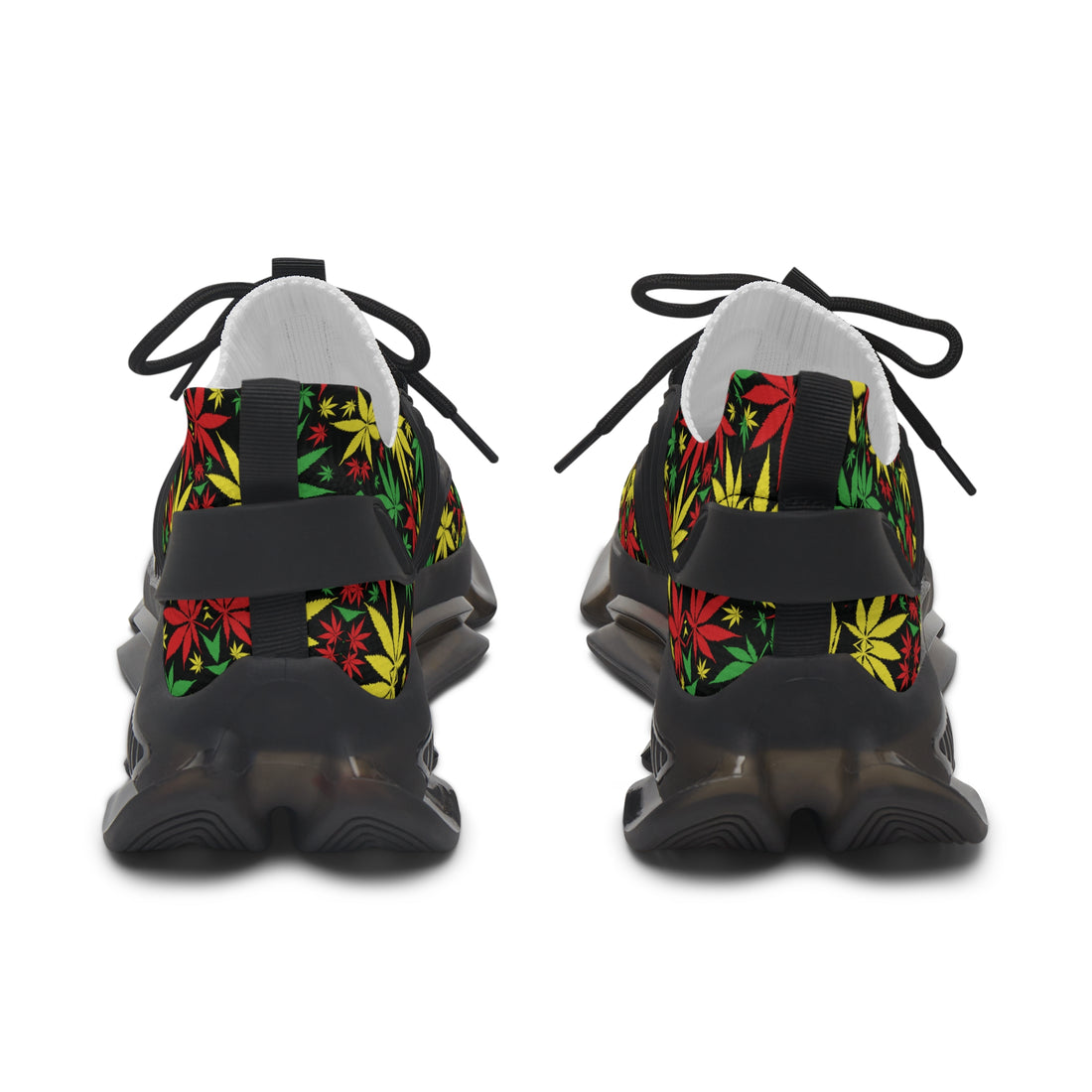 Black Tropical Rasta Toned Women's Mesh Knit Sneakers