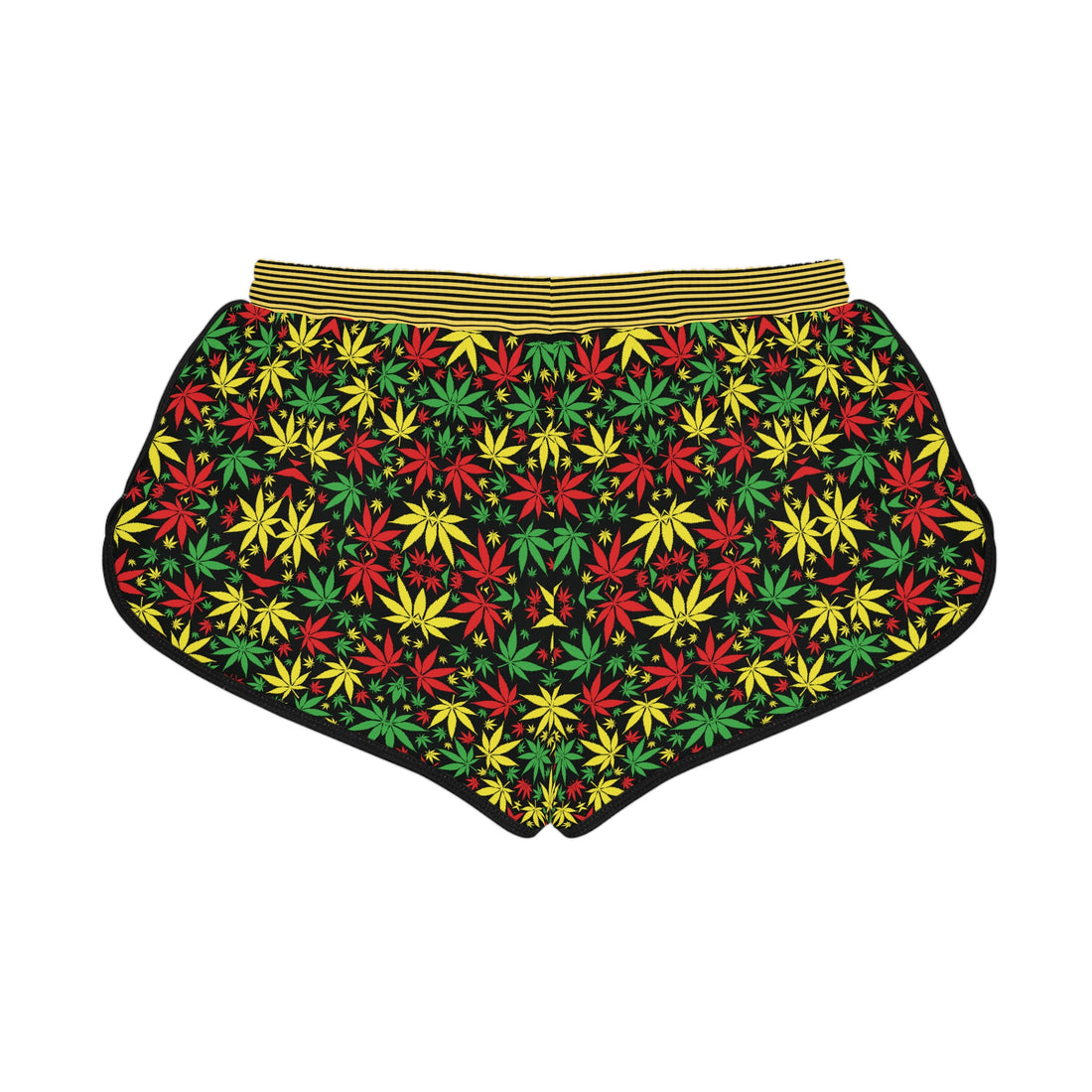 Black Tropical Rasta Toned Relaxed Gym Shorts