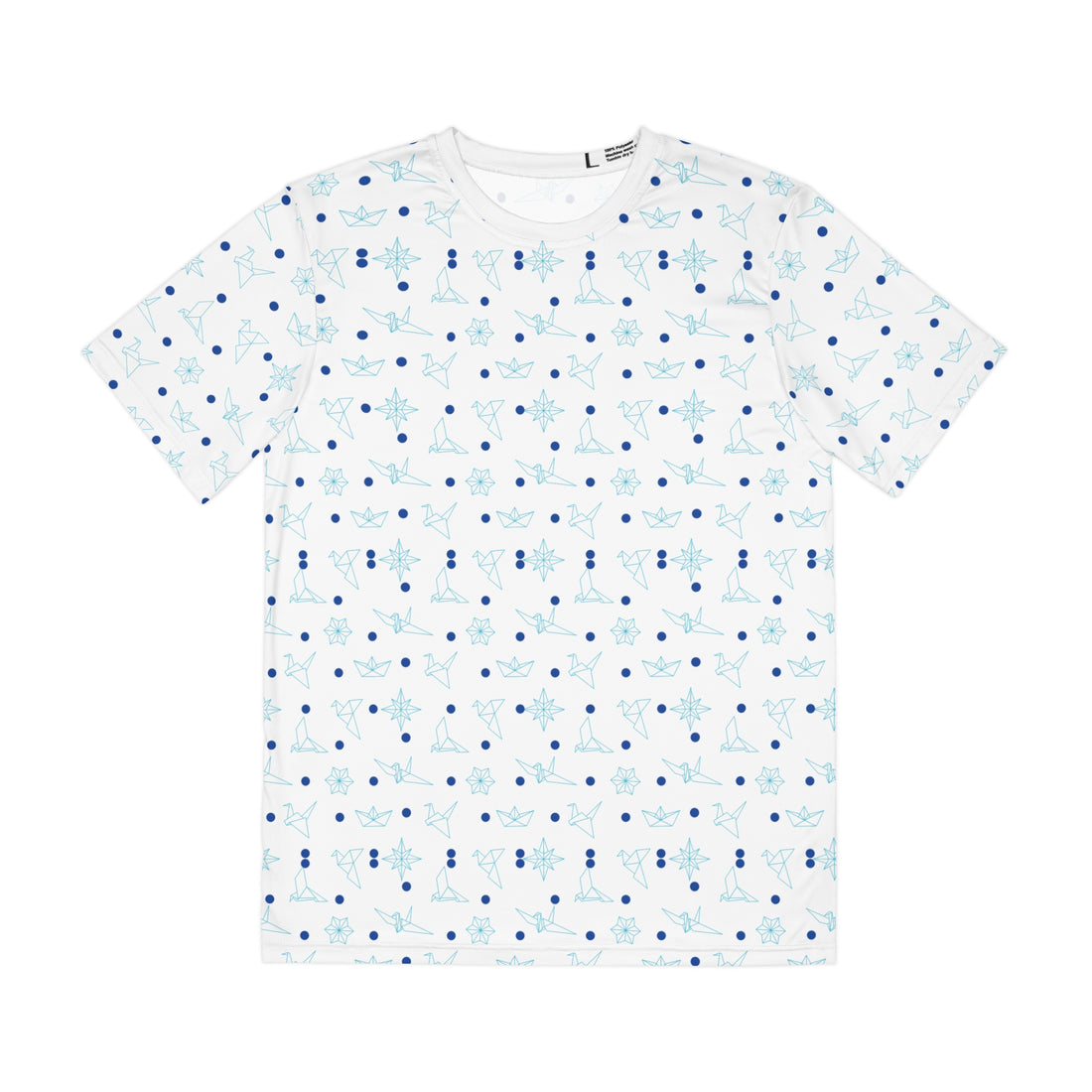 White Origami Men's Polyester Tee (AOP)