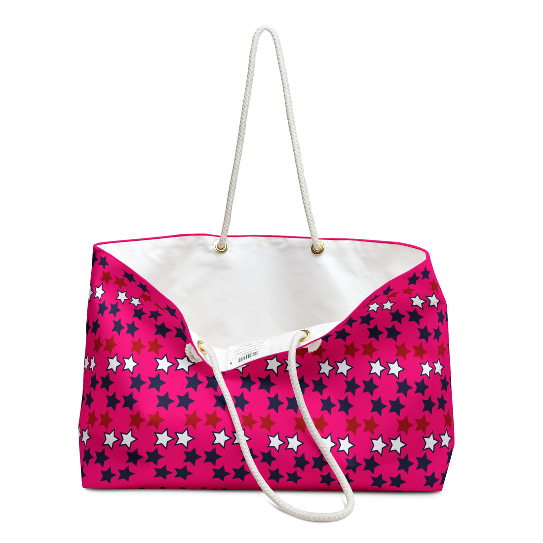 Hot Pink Starry Weekender Tote Bag