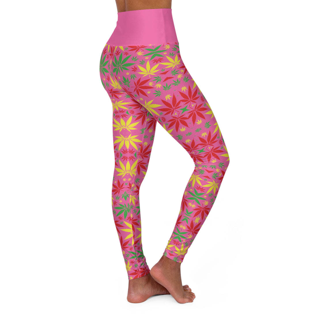 Rose Tropical Rasta Toned Yoga Leggings