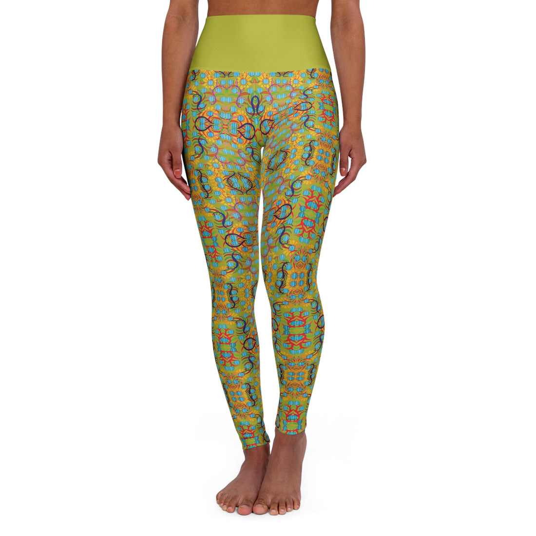 Olive Glow Sunflower Yoga Leggings