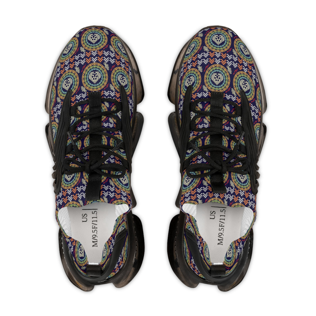 Ink Geo Lion Head Men's Mesh Knit Sneakers