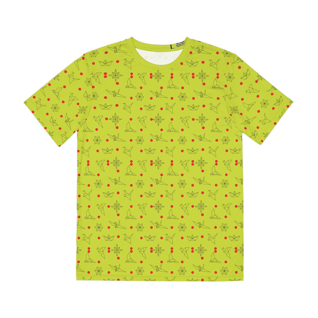 Lime Origami Men's Polyester Tee (AOP)
