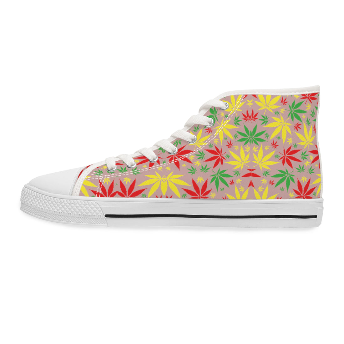 Taupe Tropical Rasta Toned Women's High Top Sneakers