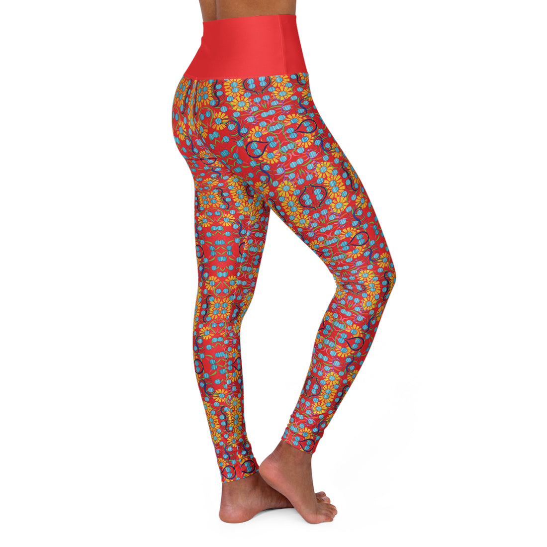 Red Sunflower Yoga Leggings