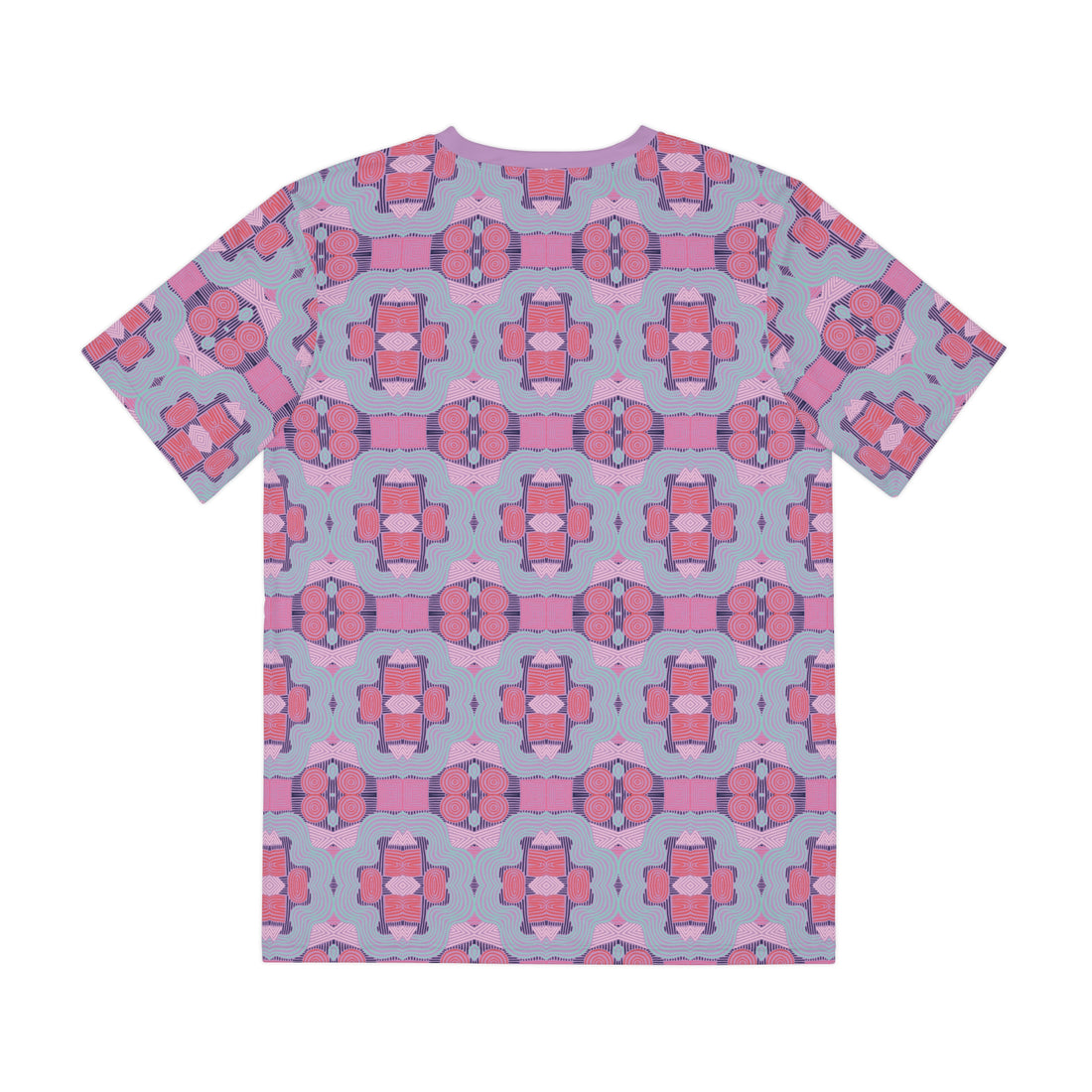 Lavender Geometric Print Men's Polyester Tee (AOP)
