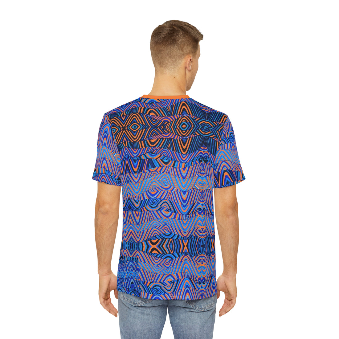 Peach Sonic Men's Polyester Tee (AOP)