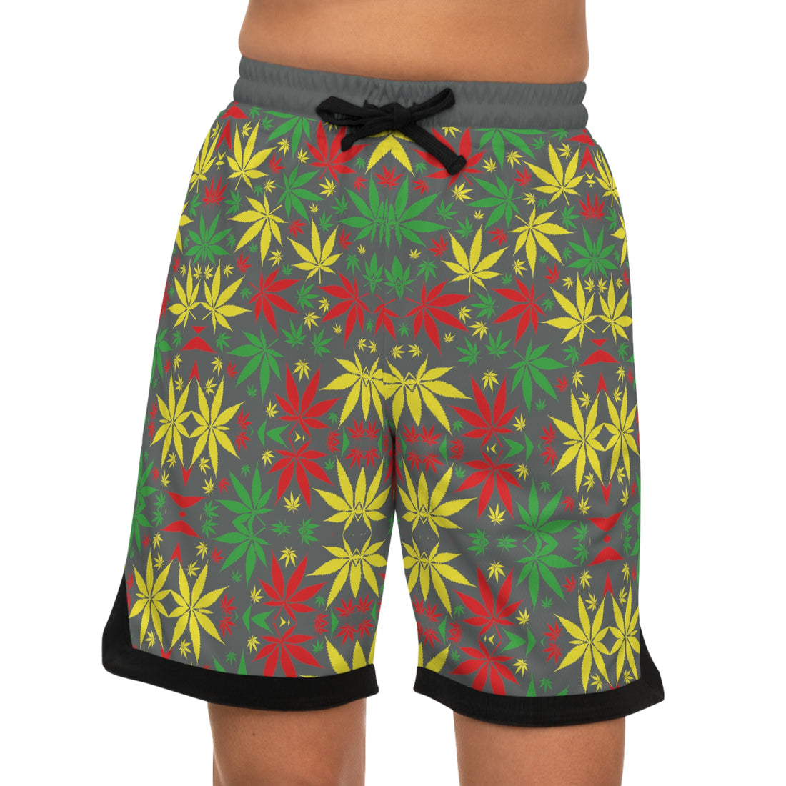 Ash Rasta Toned  Basketball Rib Shorts (AOP)