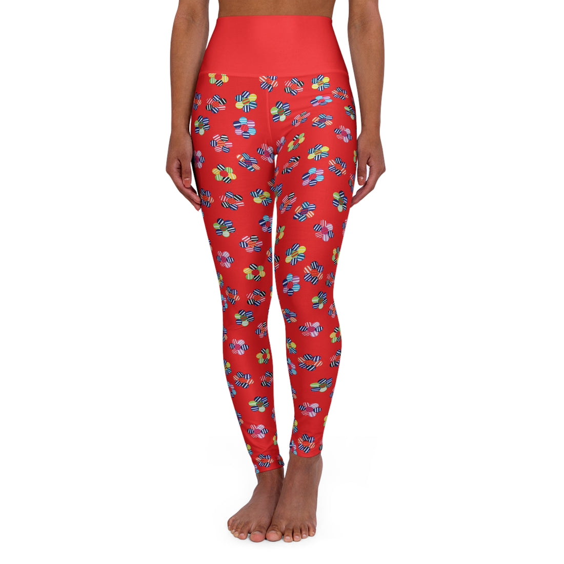 Red Candy Florals Yoga Leggings