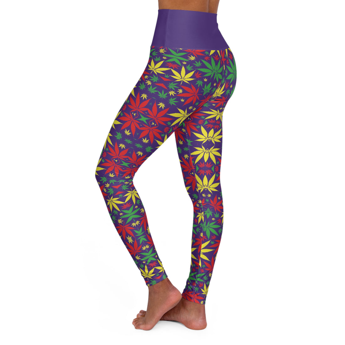 Purple Tropical Rasta Toned Yoga Leggings