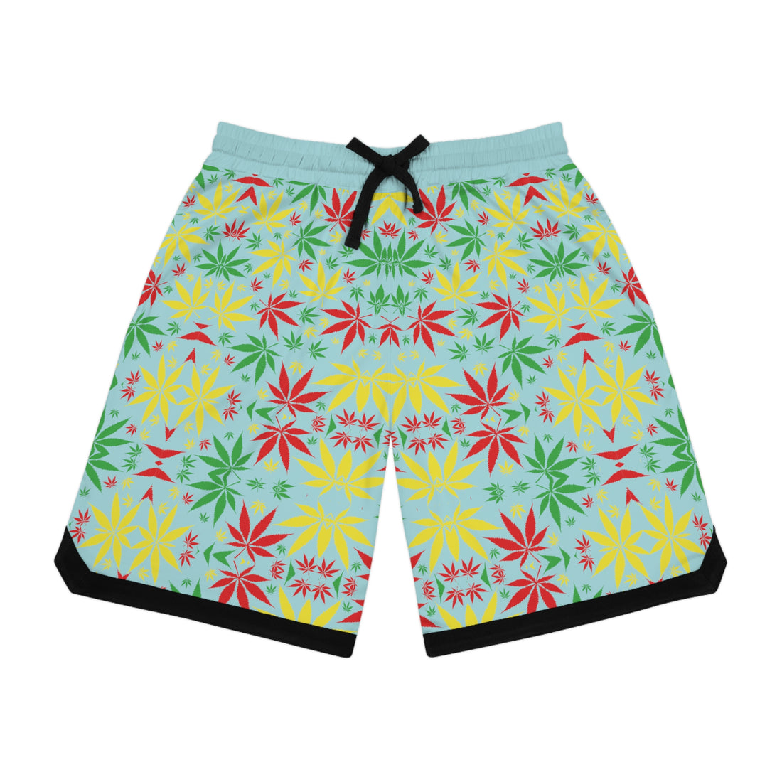 Icy Blue Rasta Toned  Basketball Rib Shorts (AOP)