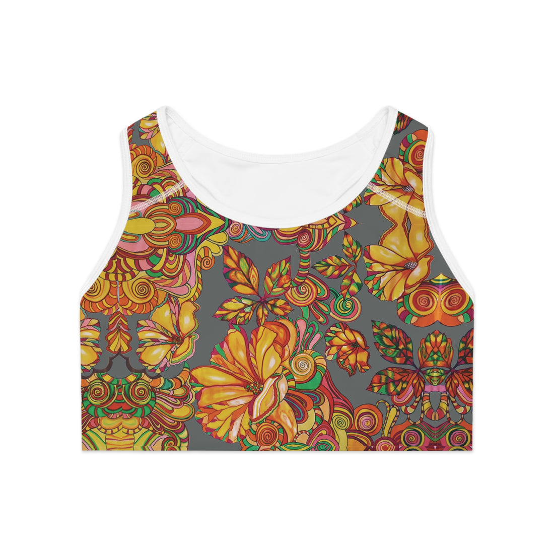 Ash Artsy Floral Racer Back (AOP) Sports Bra